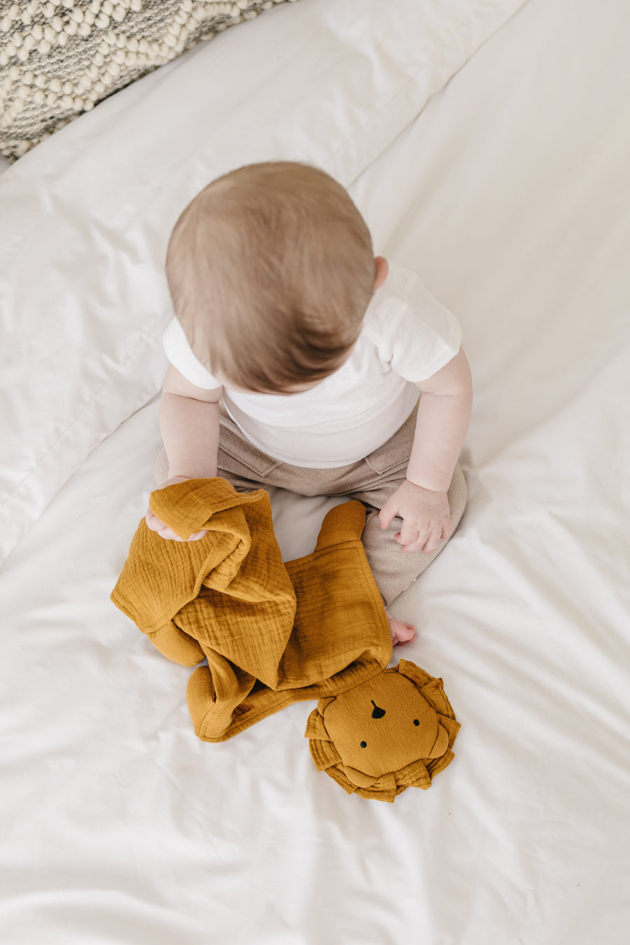 Toffee Lion Lovey Blanket