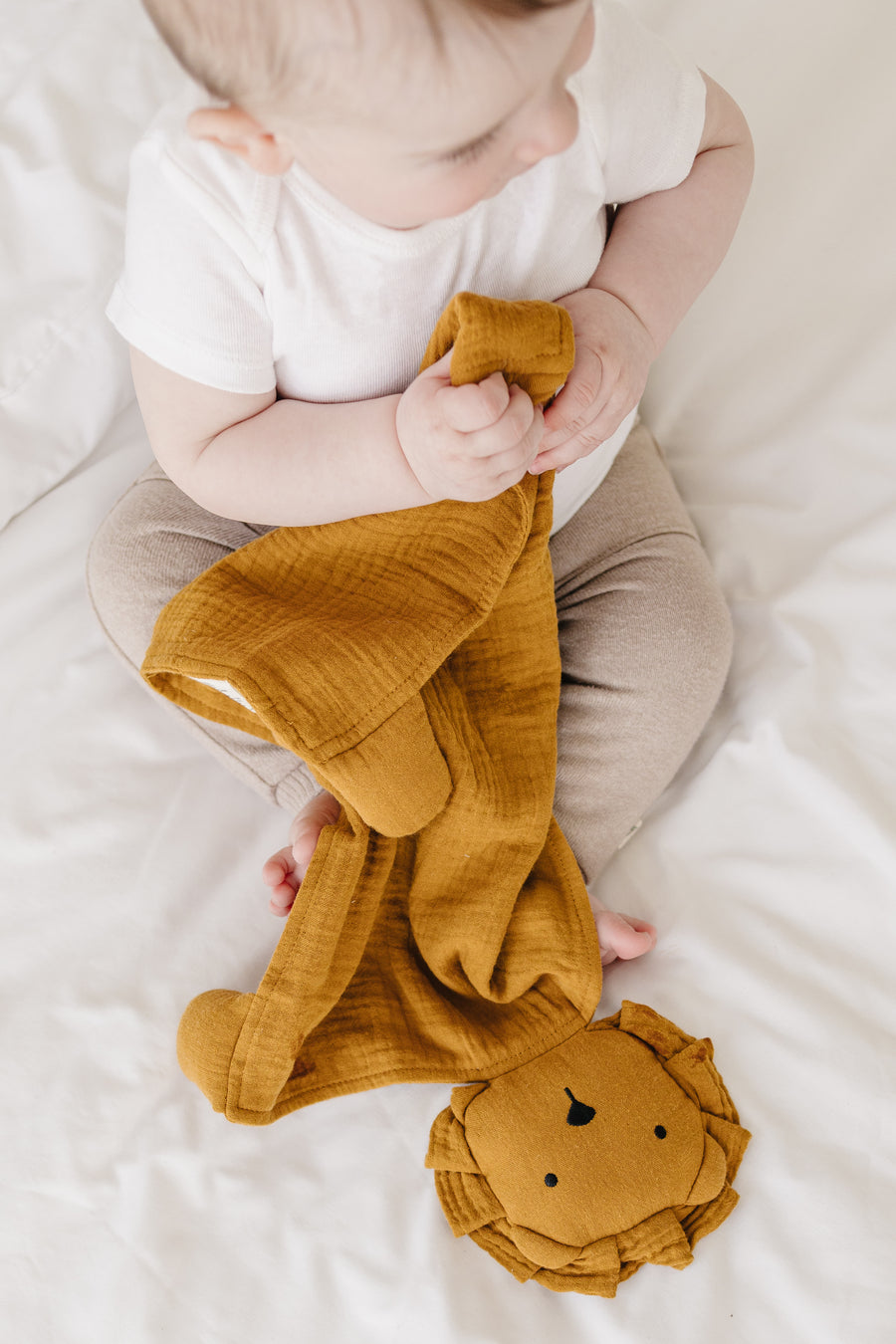 Toffee Lion Lovey Blanket