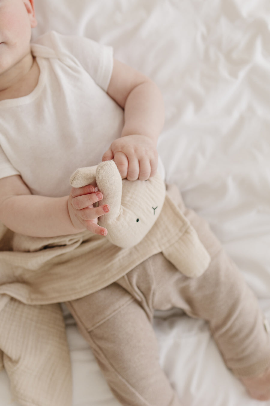 Natural Sand Bunny Lovey Blanket