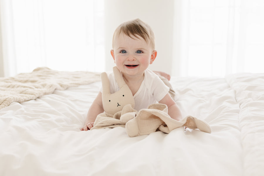 Natural Sand Bunny Lovey Blanket