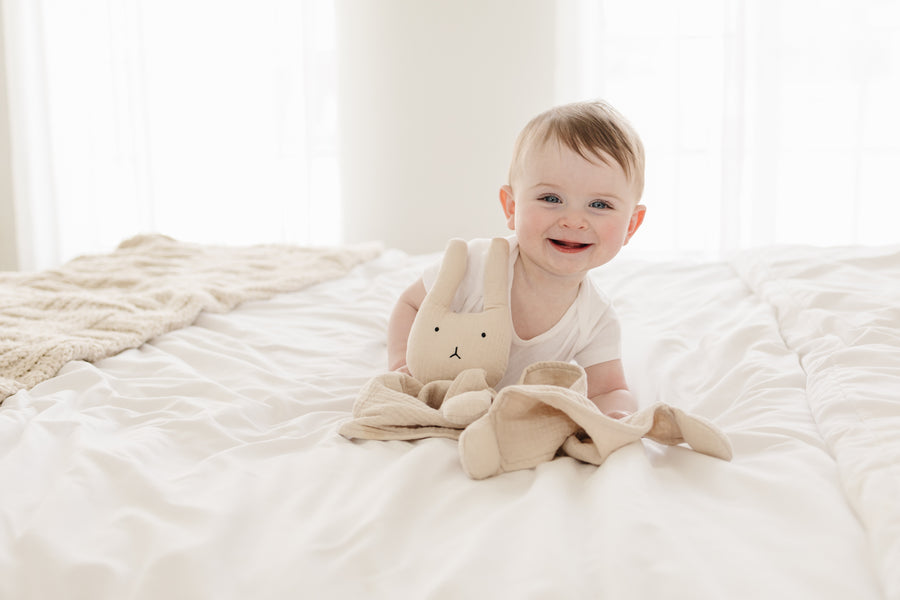 Natural Sand Bunny Lovey Blanket