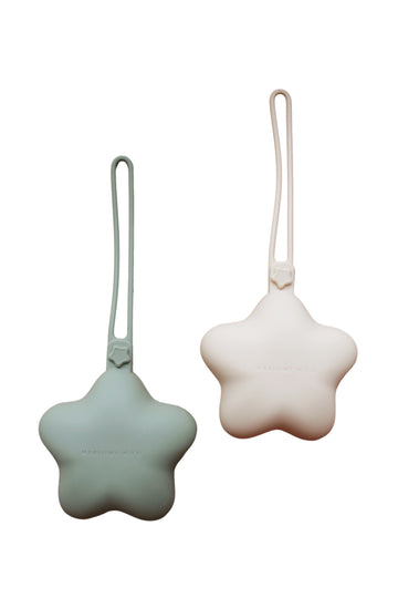 Sage/Shifting Sand Silicone Pacifier Case (2 Pack)