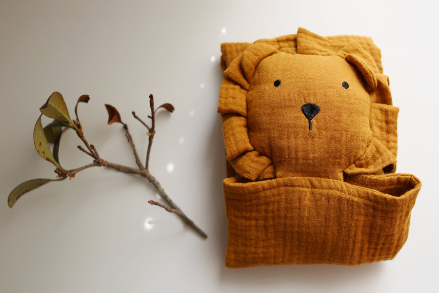 Toffee Lion Lovey Blanket